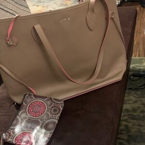 Lodis Brown purse with Pink Accents